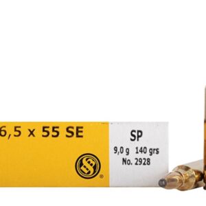 Sellier & Bellot Rifle Ammunition 6.5x55 SE 140 gr SP 793 fps - 20-box