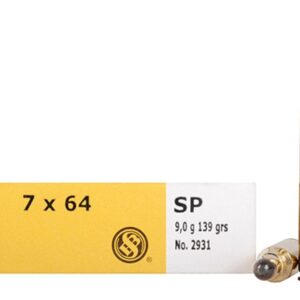 Sellier & Bellot Rifle Ammunition 7x64mm 139 gr SP 800 fps - 20-box