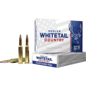 Nosler Whitetail Country Rifle Ammunition 6.5x55mm Swedish Mauser 140gr JSP 2600 fps 20-ct