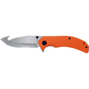 Sarge Knives Mojo Adrenaline Folding Knife 3-1-2" Gut Hook Blade Orange