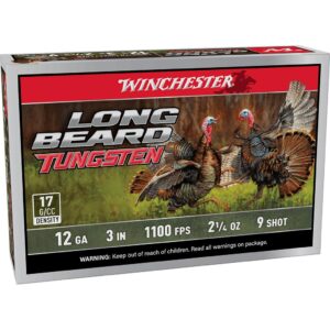 Winchester Long Beard Tungsten Shotshell 12ga 3" 2-1-4oz 1100 fps #9 5-ct