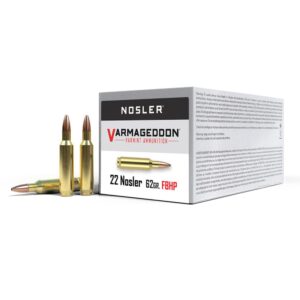 Nosler Varmageddon Rifle Ammunition .22 Nosler 62gr HPFB 3250 fps 20-ct
